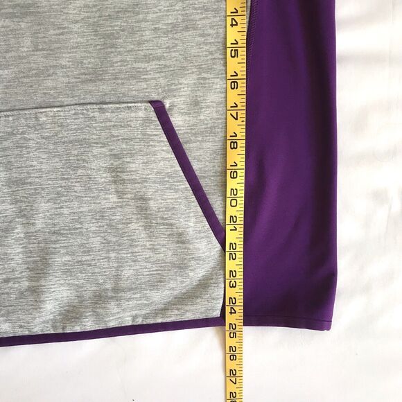 Under Armour Women Hoodie M Loose Gray Purple Storm ColdGear Sweatshirt Pockets - Picture 10 of 12